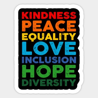 Peace Love Inclusion Diversity Teacher Social Injustice Sticker